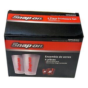 Snap-On Drinkware 4 Glass Box Set New  2 Pilsner and 2 Shot Mens